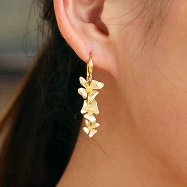 joarii bijoux inoxydables boucles d oreilles flora or 6